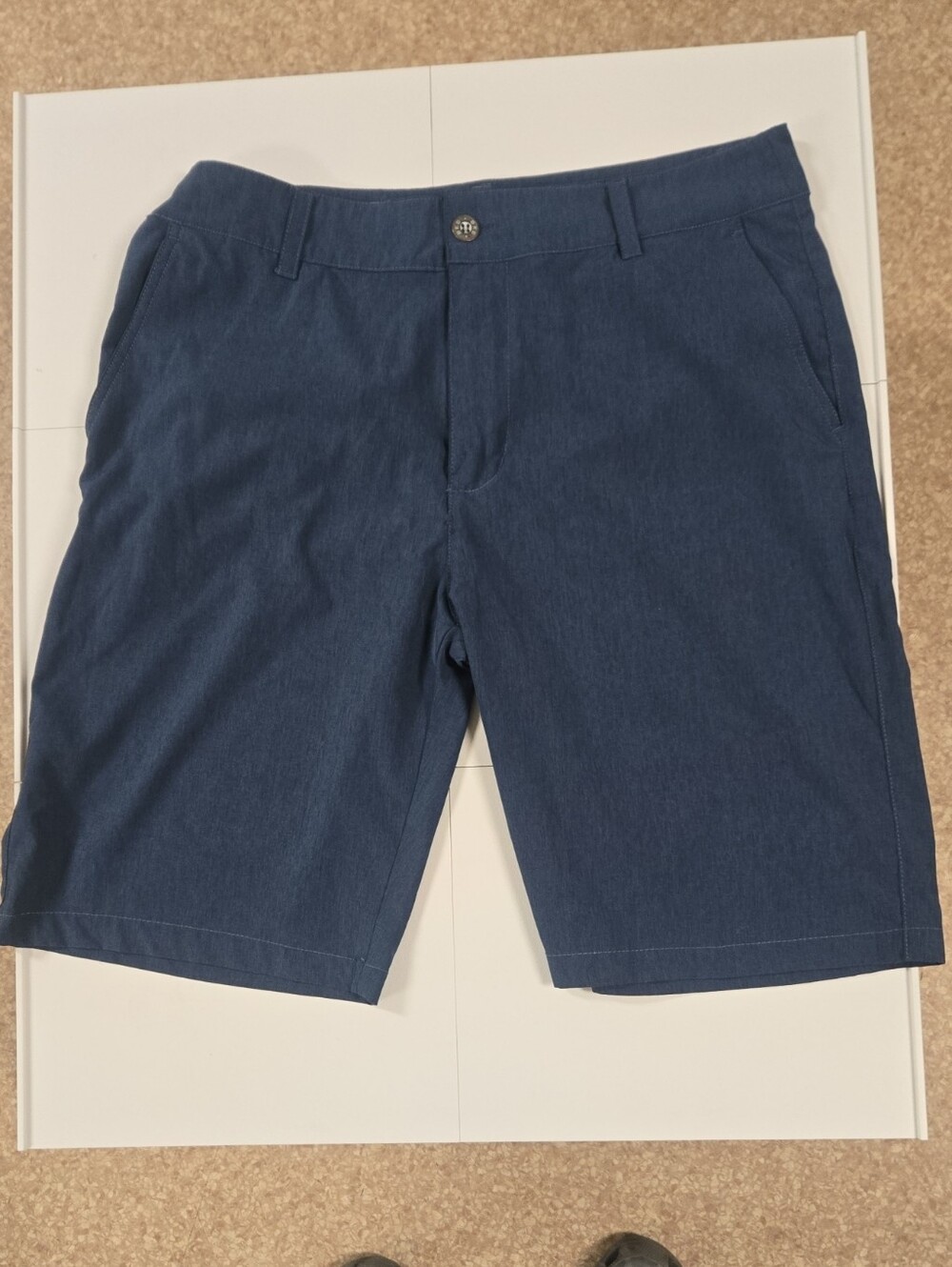 BKE Men's Dark Navy Flat Front Shorts
